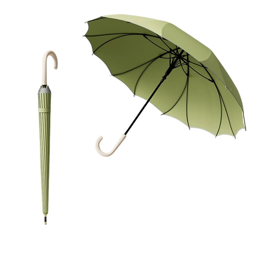 PALAY® Automatic Rain Umbrella Stick Rain Umbrella with Straight Handle Fashion Outdoor One-Touch Automatic Umbrella Windproof Fiberglass Ribs Design Large Canopy Stick Rain Umbrella, Beige PALAY® Automatic Rain Umbrella Stick Rain Umbrella with Straight Handle Fashion Outdoor One-Touch Automatic Umbrella Windproof Fiberglass Ribs Design Large Canopy Stick Rain Umbrella, Beige